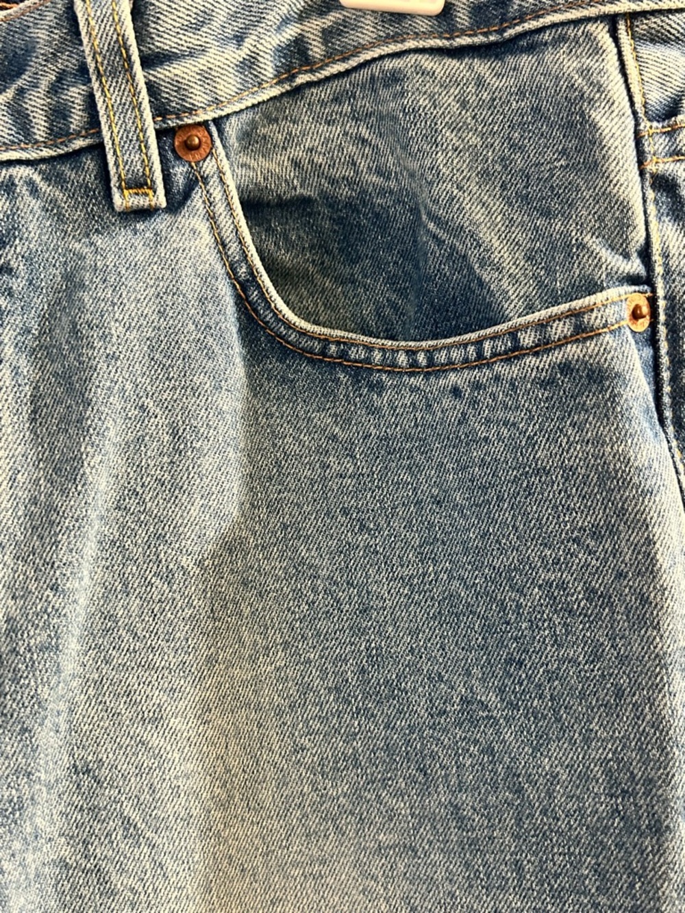 Vintage 1990s Banana Republic Light-Medium Wash Straight Jeans, Baggy Fit - Picture 12 of 16